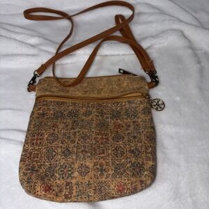 Kaleidoscope Accessories Cork Crossbody Bag Mosaic Tile Print Lightweight Boho